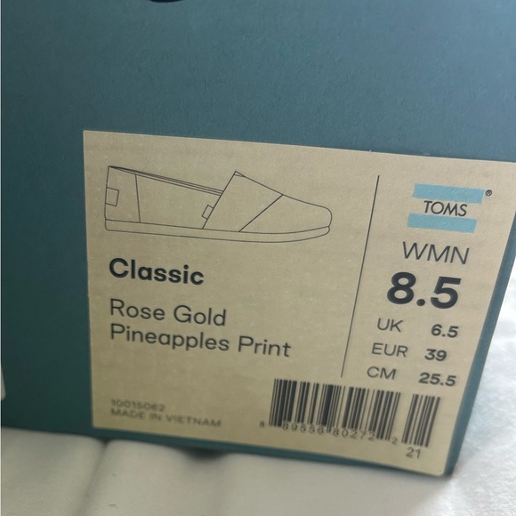 NWB - TOMS - Rose Gold Pineapple Print - 8.5 - Picture 8 of 8